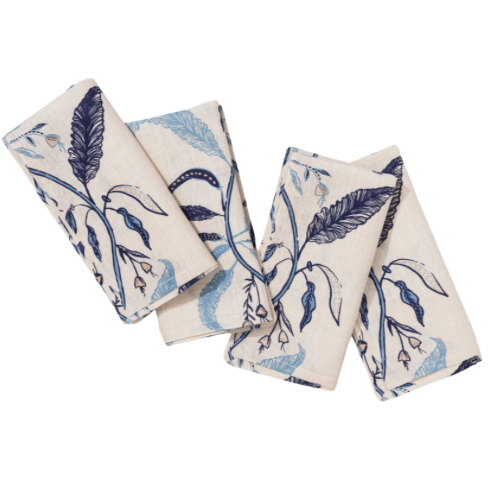 Tuileries Lapis Linen Napkins, S/4 | Maison Venu