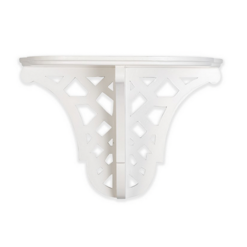Solid Wood Fretwork Bracket in White