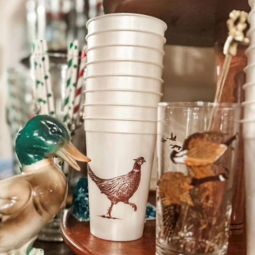 Pheasant Pearlized Cups, Set of 12 | Alexa Pulitzer