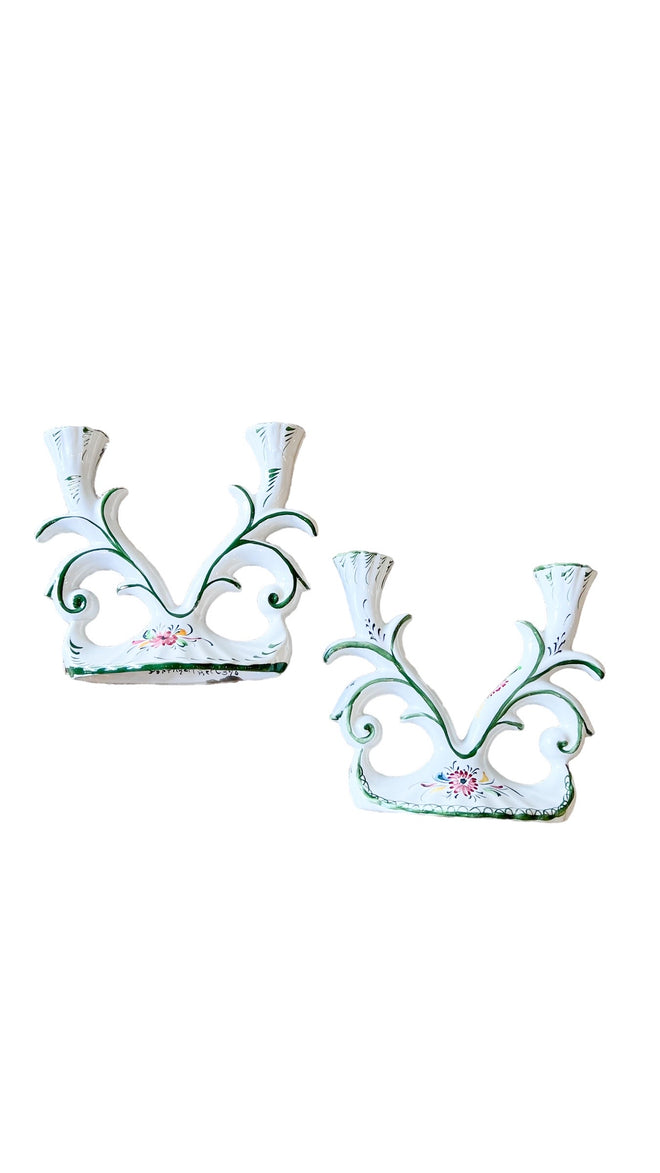 Hand Painted Portugal Candlestick