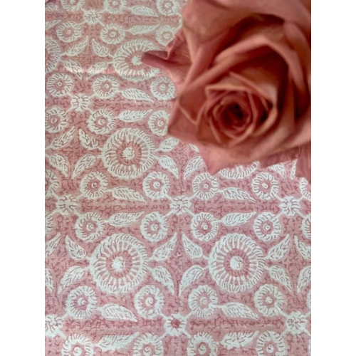 Feathered Tile Tablecloth in Dusty Rose, 70x120