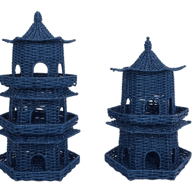 Grand Wicker Pagoda in Navy, Assorted Sizes