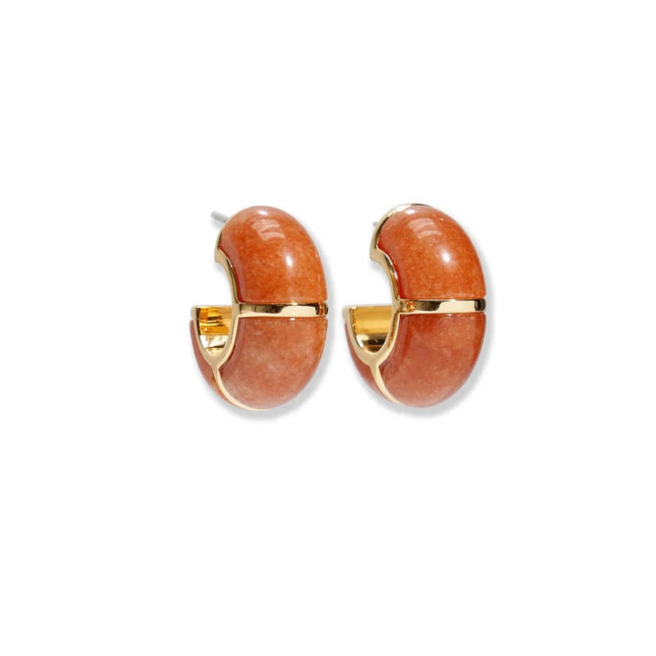 Zellige Hoops in Peach Aventurine | Lizzie Fortunato
