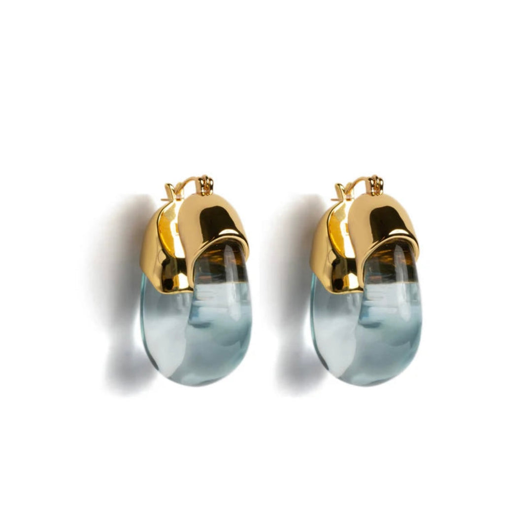 Organic Hoops in Aqua | Lizzie Fortunato