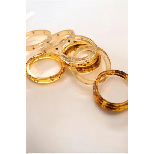 Tortoise Stacking Bangles in Resin & Brass