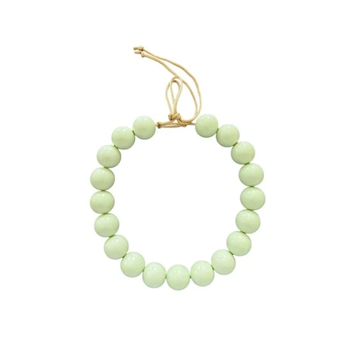 Chunky Beaded Necklace in Pistachio | KM Gems