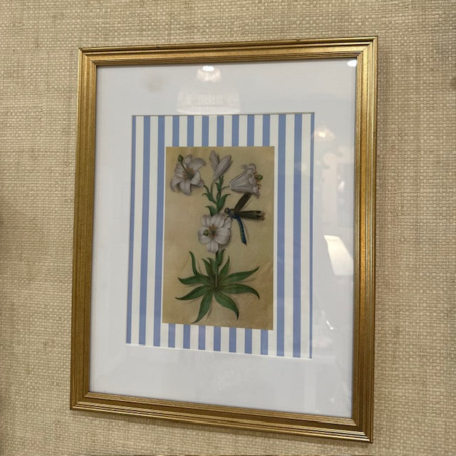 Botanical Striped Print, Framed