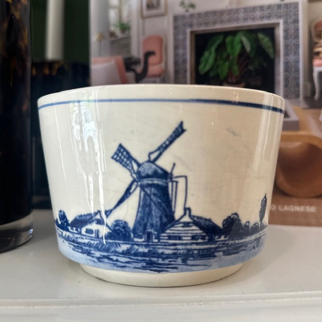Vintage Blue and White Windmill Bowl