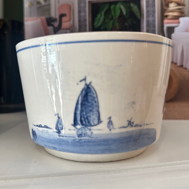 Vintage Blue and White Windmill Bowl