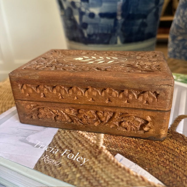 Vintage Carved Wood Box