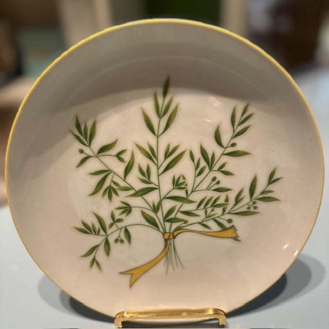 Vintage Herb Salad Plates, Set of 4