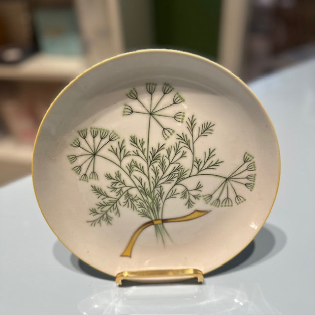 Vintage Herb Salad Plates, Set of 4