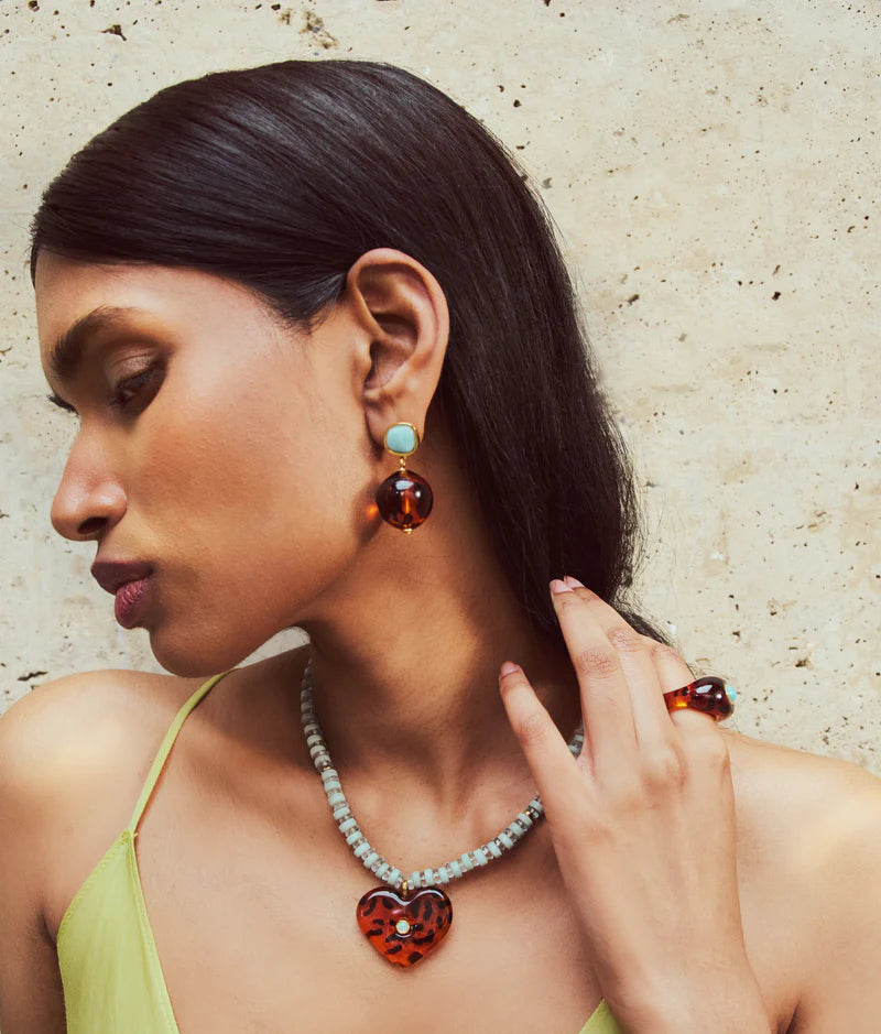 Pia Earrings in Leopard | Lizzie Fortunato
