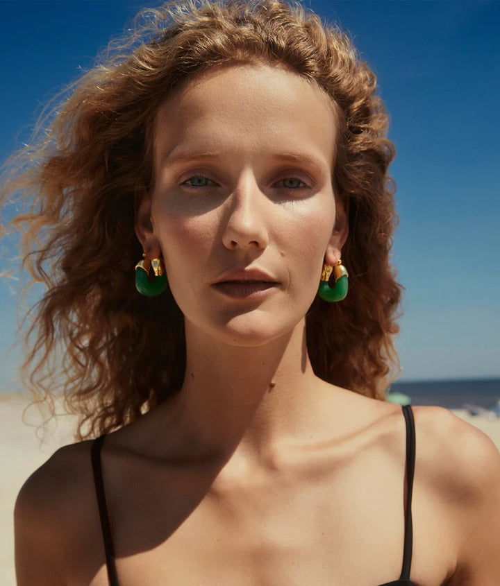 Organic Hoops in Sage | Lizzie Fortunato