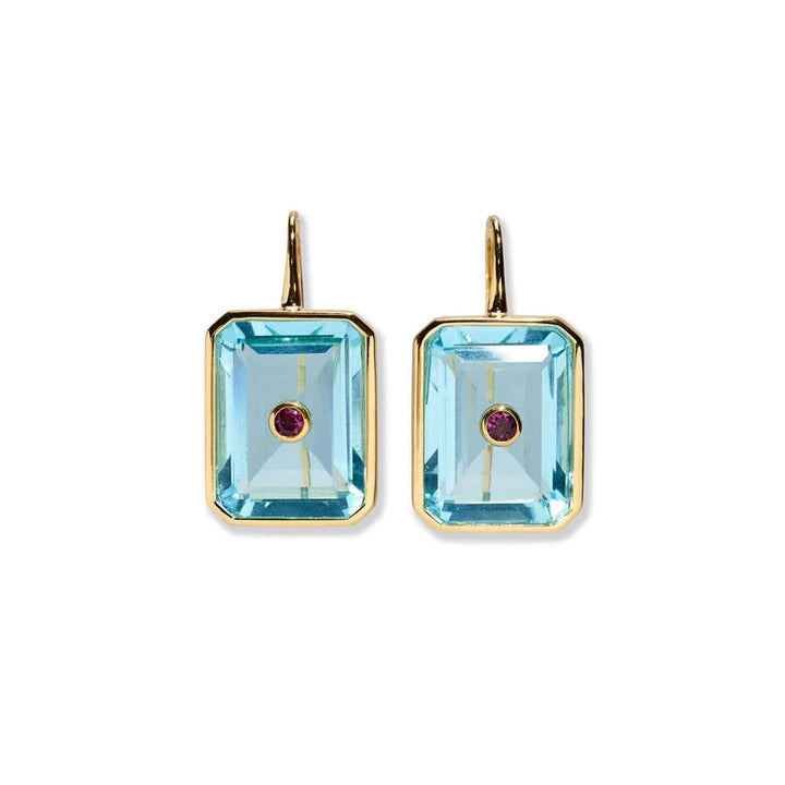 Tile Earrings in Poolside | Lizzie Fortunato