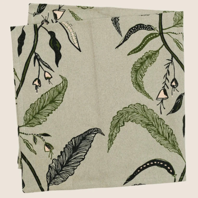 Tuileries Napkin in Evergreen, S/4 | Maison Venu