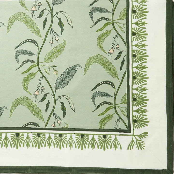 Tuileries Tablecloth in Evergreen, 72x127 | Maison Venu