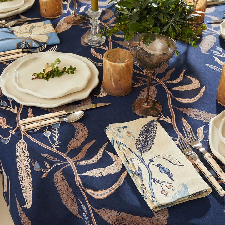 Tuileries Tablecloth in Woodsy, 108" Round | Maison Venu