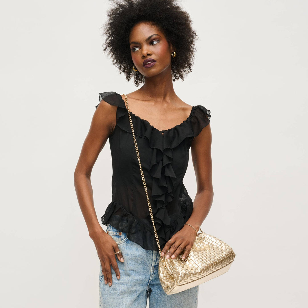 Tate Woven Clutch in Natural