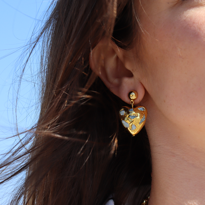 Kokoro Amazonite Heart Earrings