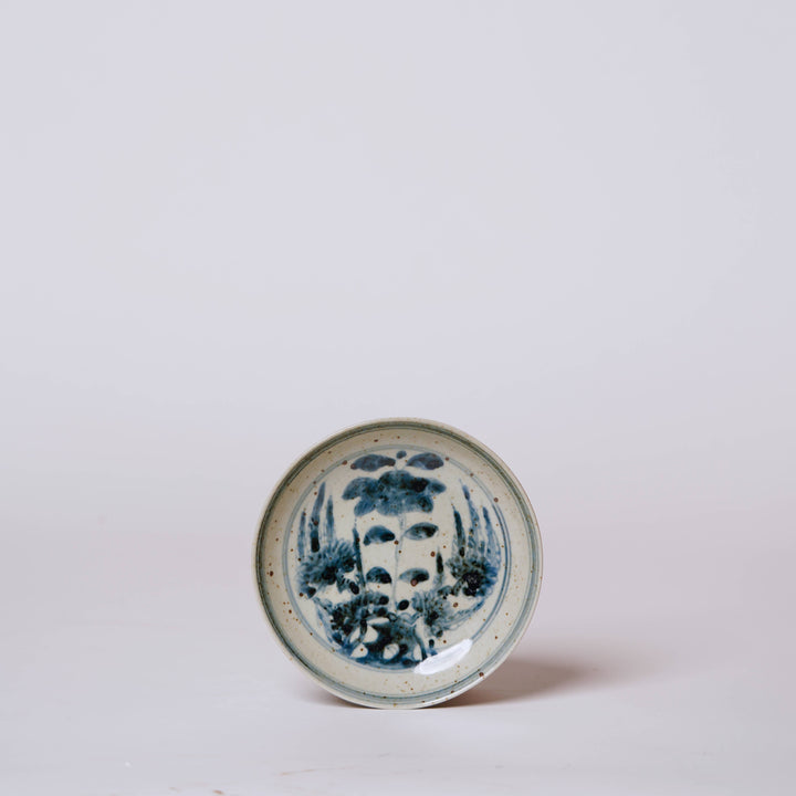 Blue and White Porcelain Floral Dish, Small
