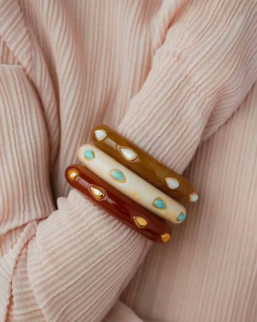 Ridge Cuff in Alabaster and Amazonite | Lizzie Fortunato