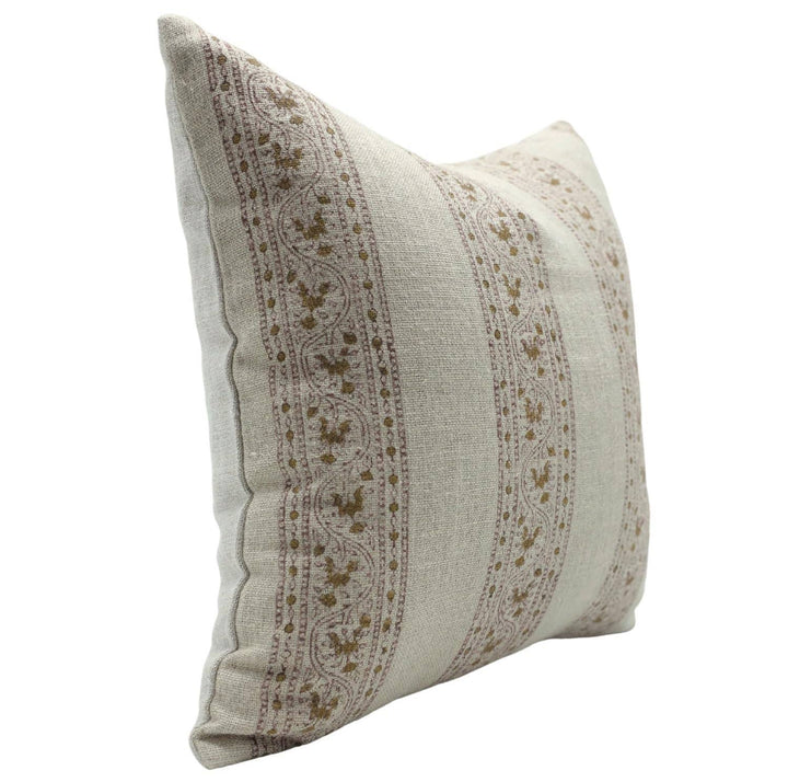 Block Print Stripe Linen Pillow, 24x24
