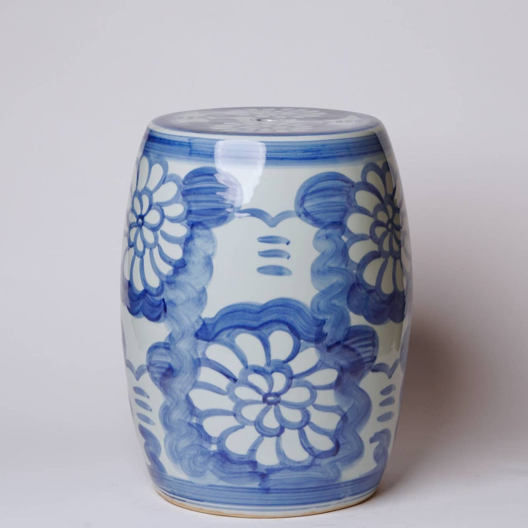 Hand Painted Blue and White Porcelain Garden Stool