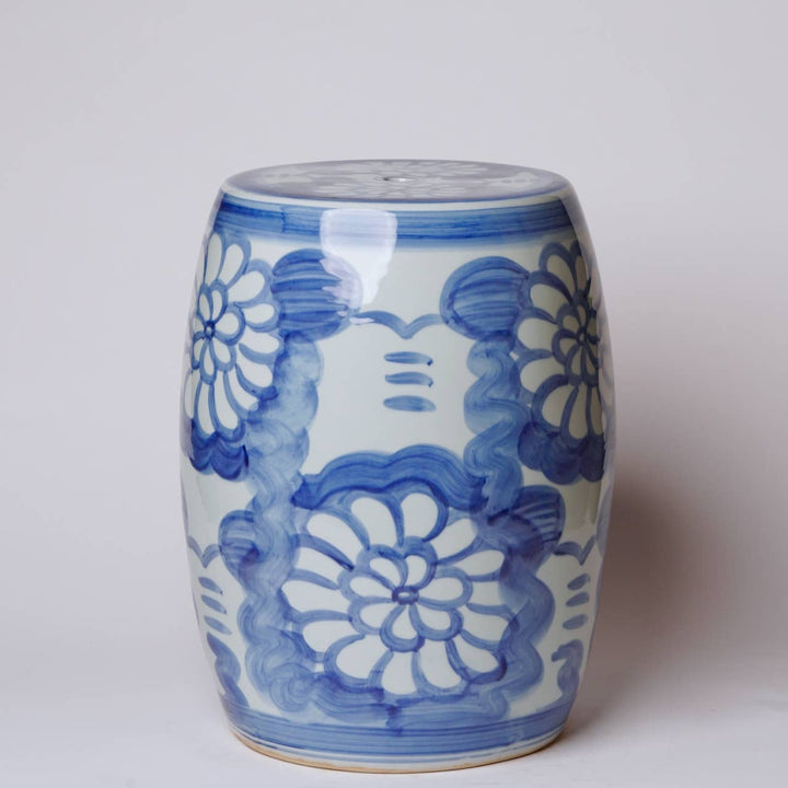 Hand Painted Blue and White Porcelain Garden Stool