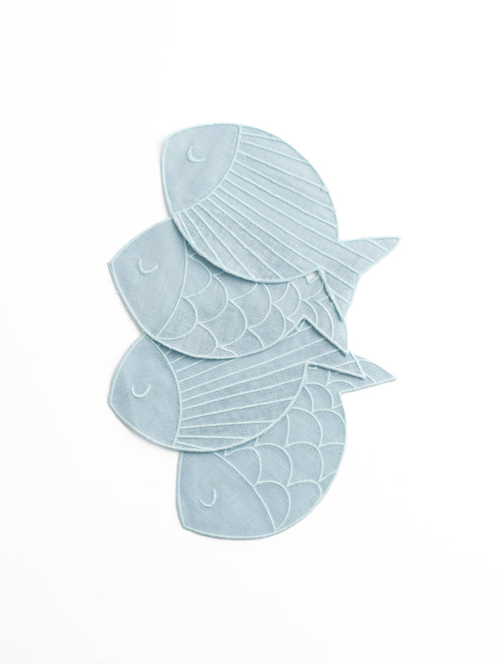 Linen Sardine Cocktail Napkins, S/4