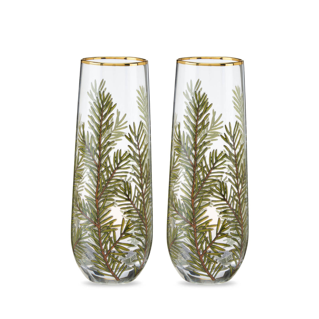Woodland Stemless Champagne Flutes S/2