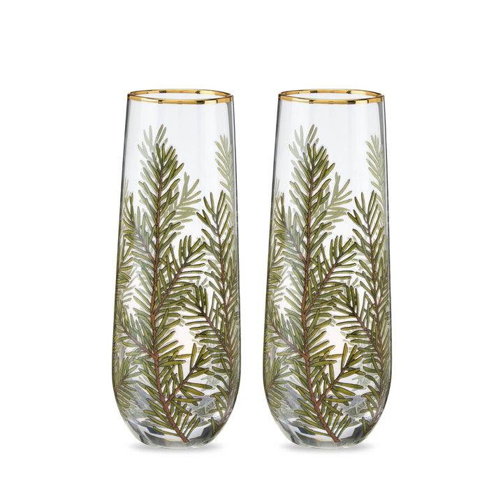 Woodland Stemless Champagne Flutes S/2