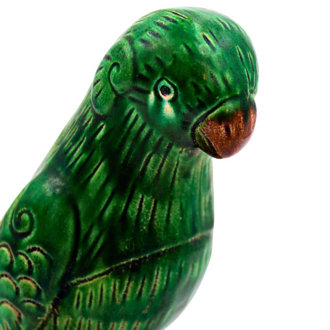 Hand Painted Ceramic Parrot, Green