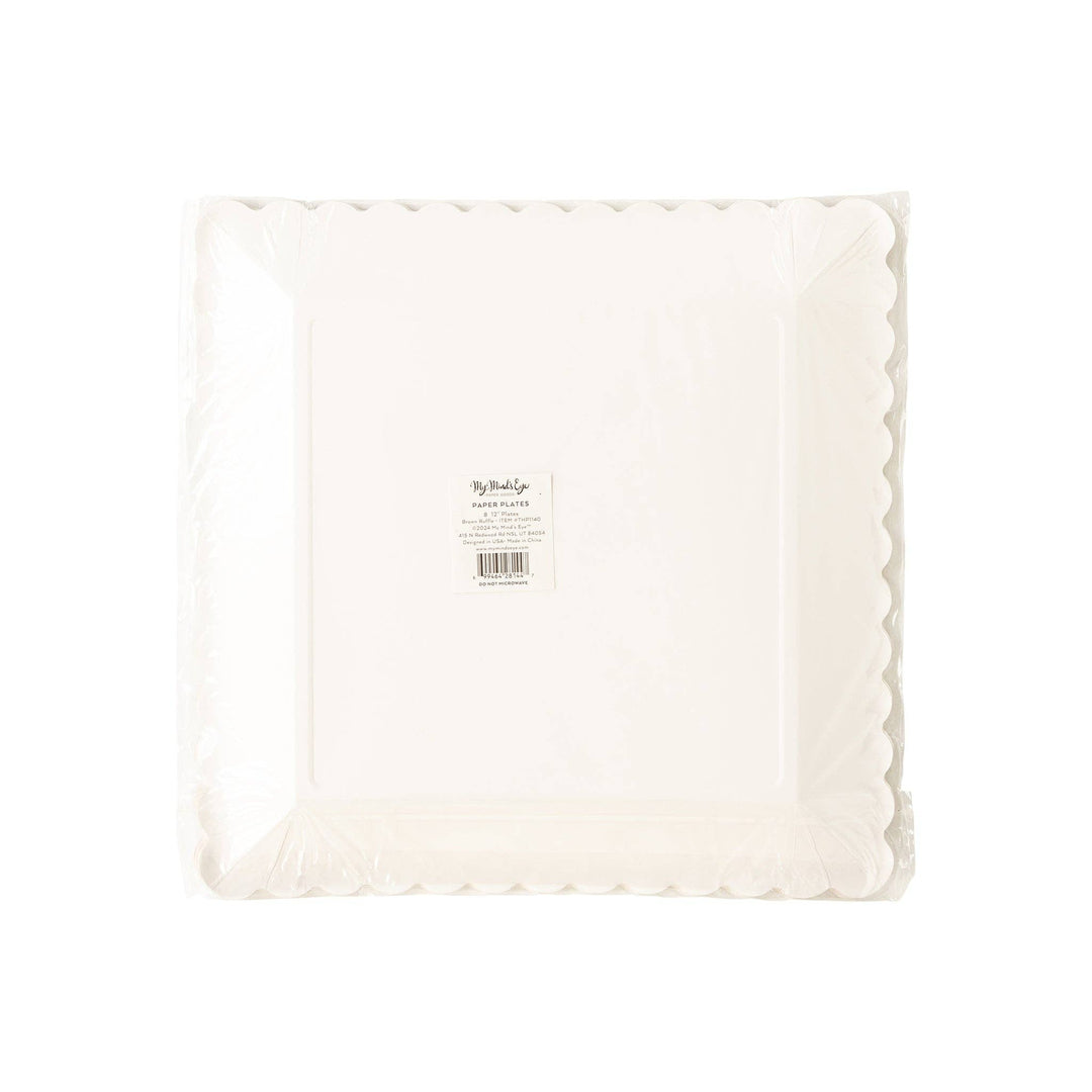 Ruffle Edge Plates, Brown