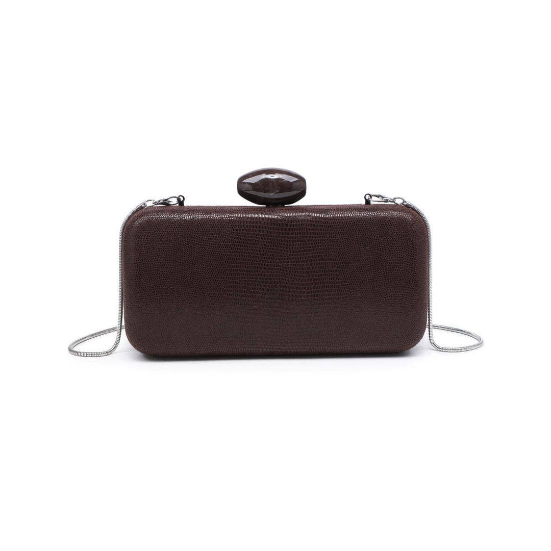 Stone Evening Bag in Chocolate or Natural