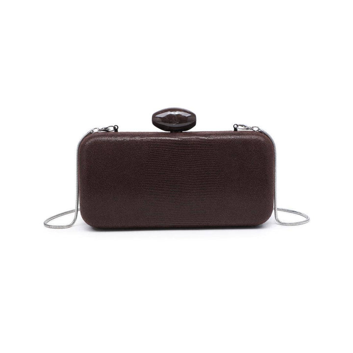 Stone Evening Bag in Chocolate or Natural
