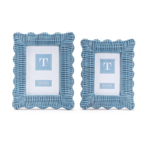 Scallop Wicker Frame, French Blue (4x6 or 5x7)