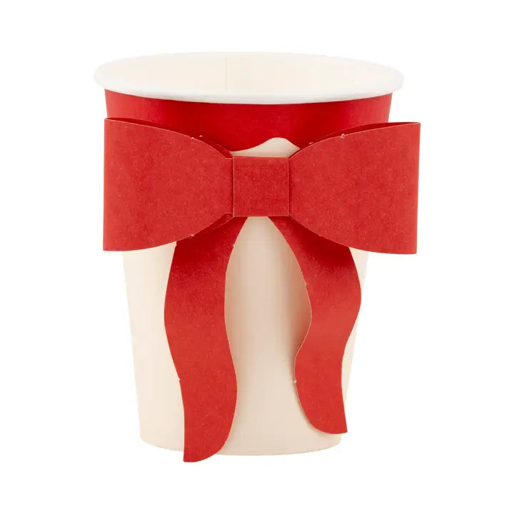 Bow Cups in Red & Pink, S/8 | Christmas