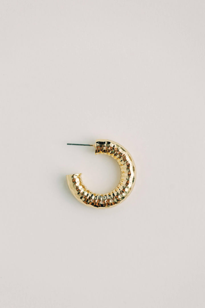 Hammered Gold Hoop Earrings