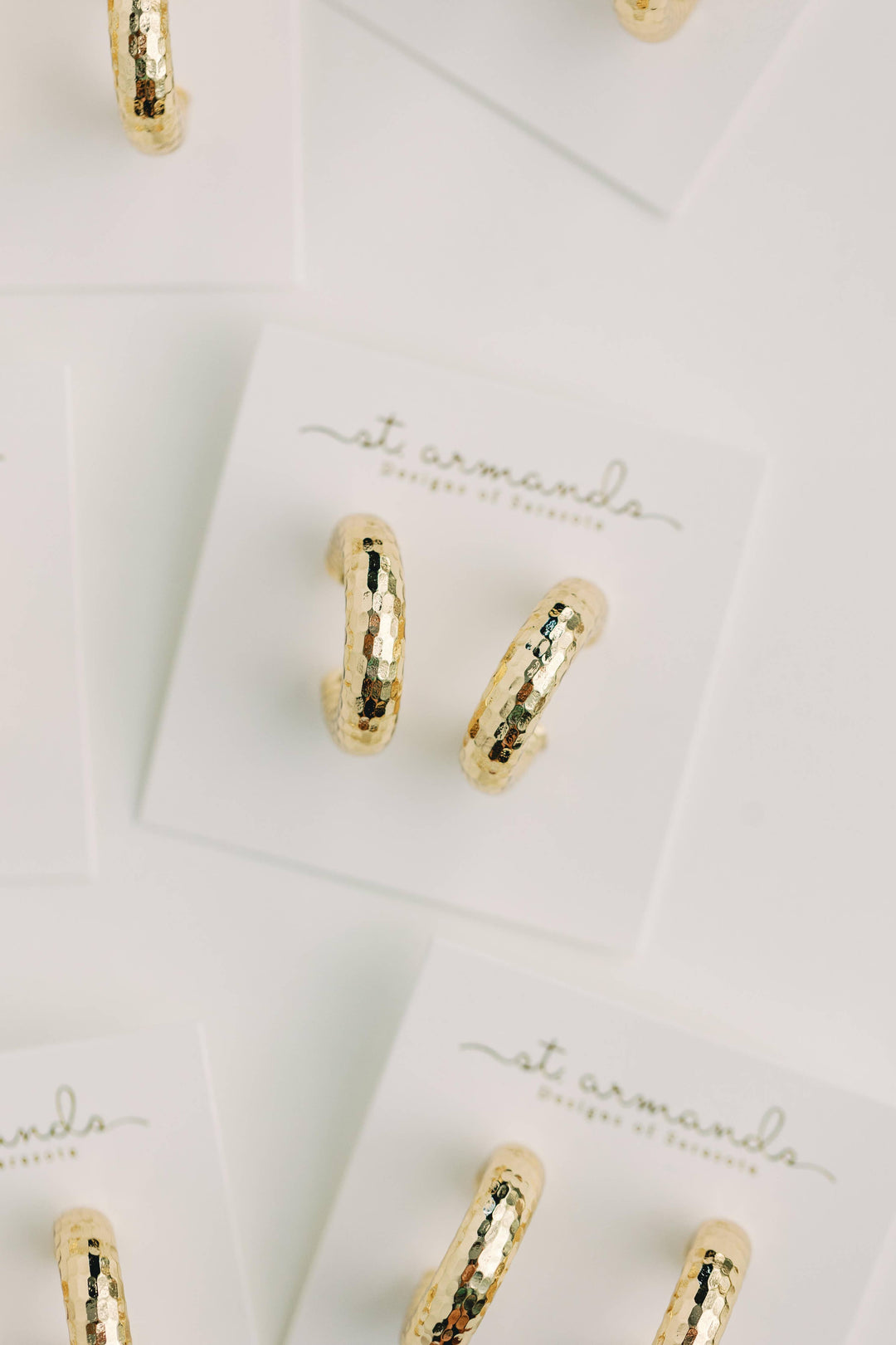 Hammered Gold Hoop Earrings