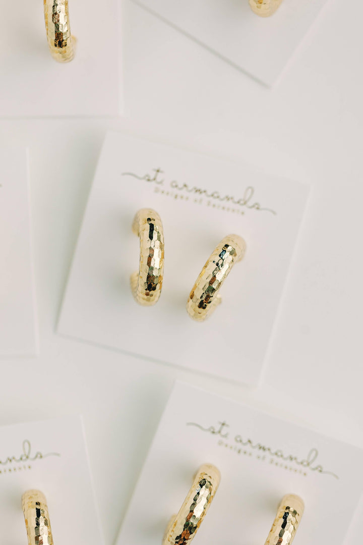 Hammered Gold Hoop Earrings