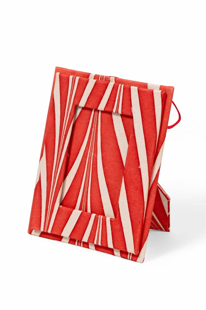 Mini Picture Frame Ornament, Red Stripe