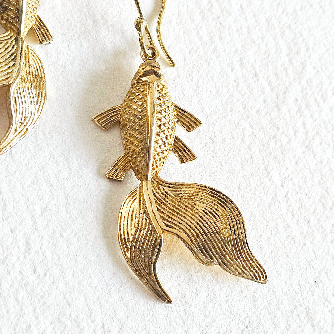 Brass Koi Fish Earrings