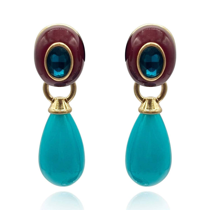 Tortoise and Turquoise Resin Earrings