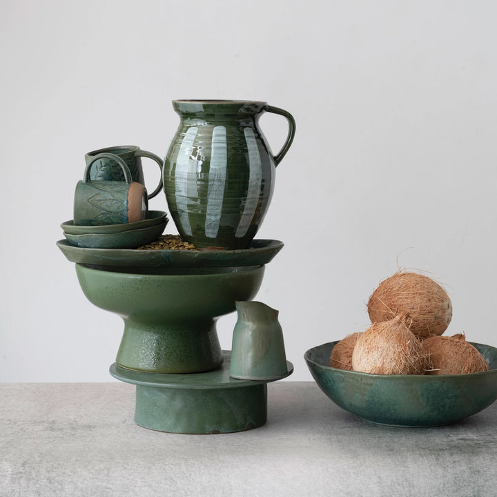 Stoneware Creamer, Green