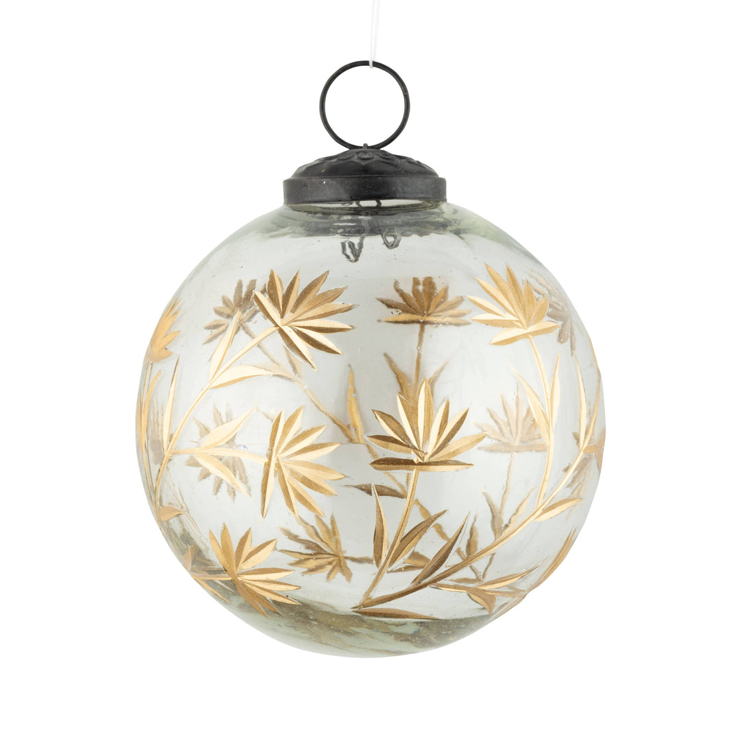 Glass Ball with Gold Papyrus Ornament