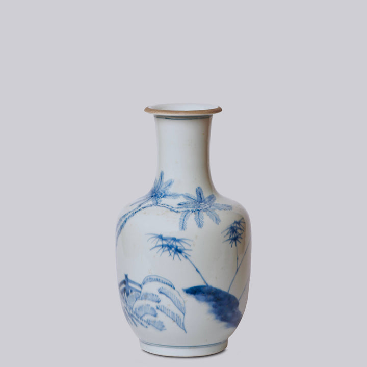 Bamboo Blue and White Porcelain Vase