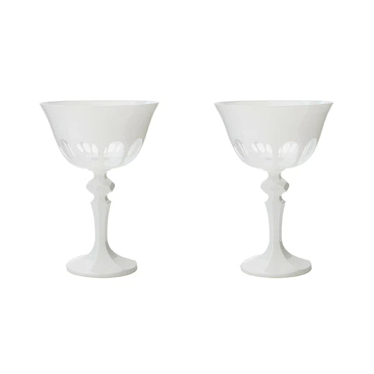 Rialto Glass Coupes in Chalk, S/2 | Sir Madam