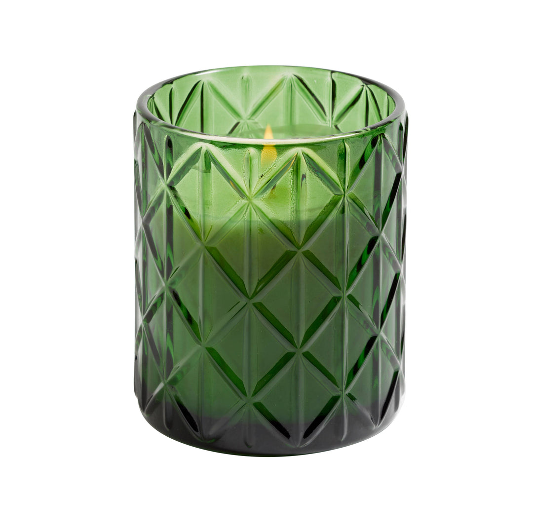 Birchwood & Spruce Candle In Green Glass