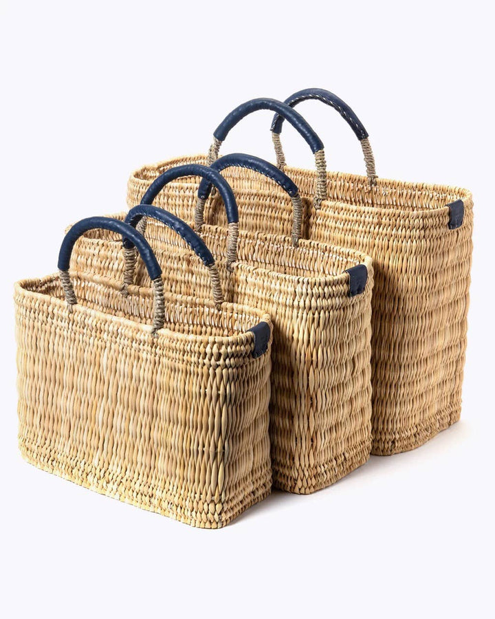 Medina Market Basket in Navy Blue, Two Sizes
